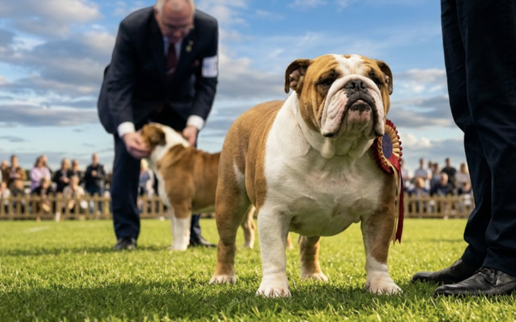 Engleski buldog na izložbi, ilustracija
